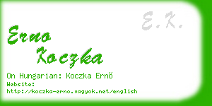 erno koczka business card